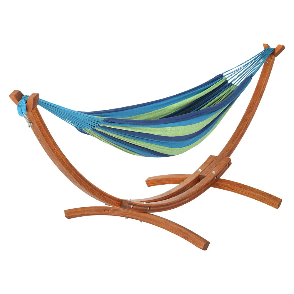 2-Person Timber Hammock with Wooden Stand for Outdoors - Gardeon