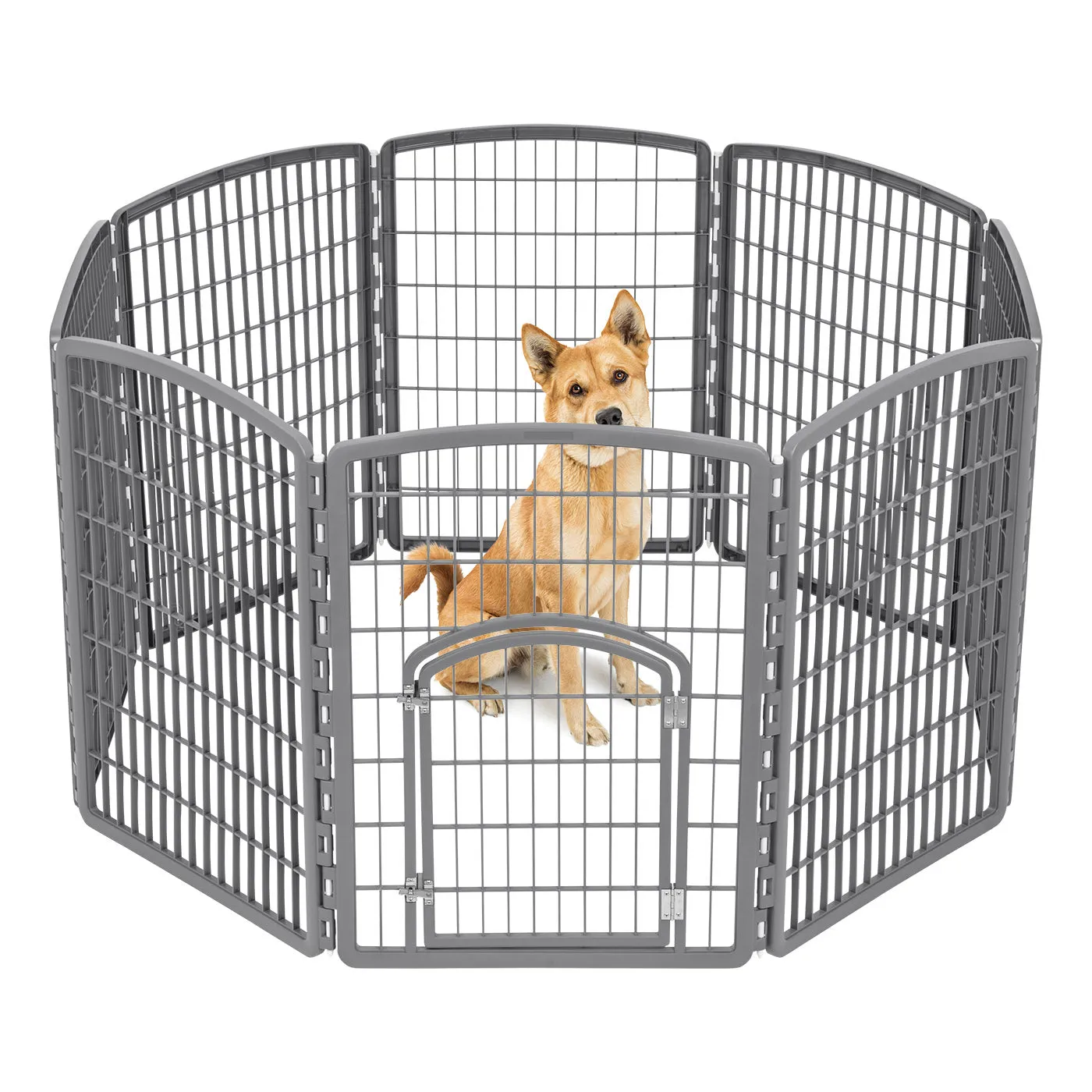 34" Exercise 8-Panel Pet Playpen with Door GRAY