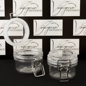 4 oz Clear Round PET Bail Jar with Lid