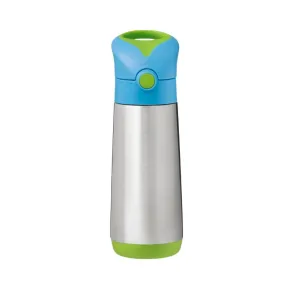 b.box Insulated Straw Sipper Drink Water Bottle 500ml Ocean Breeze Blue Green