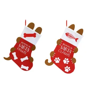 Believe In Santa Claws Pet Stocking Asst