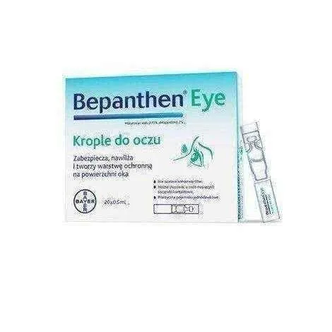 Bepanthen eye drops  0.5 ml x 20 pieces, eye fatigue treatment, eye dryness treatment