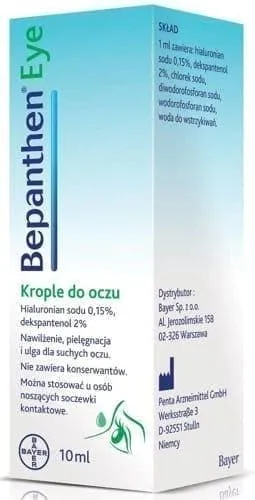 Soothing Eye Drops for Fatigue and Irritation with Sodium Hyaluronate and Dexpanthenol - Bepanthen