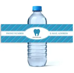 Blue Candy Dentist Water Bottle Labels