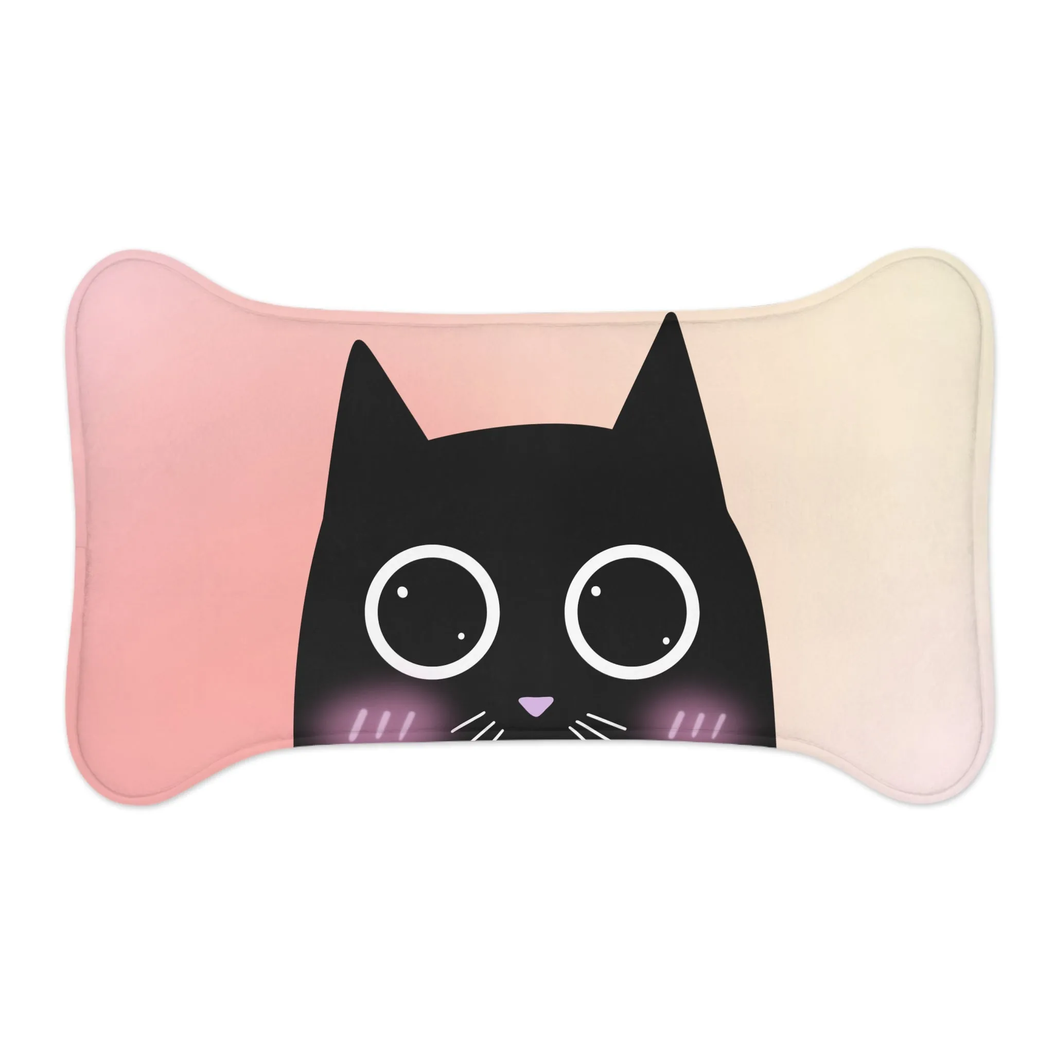 Blushing Cat Cartoon Pet Feeding Mats - 3 Sizes