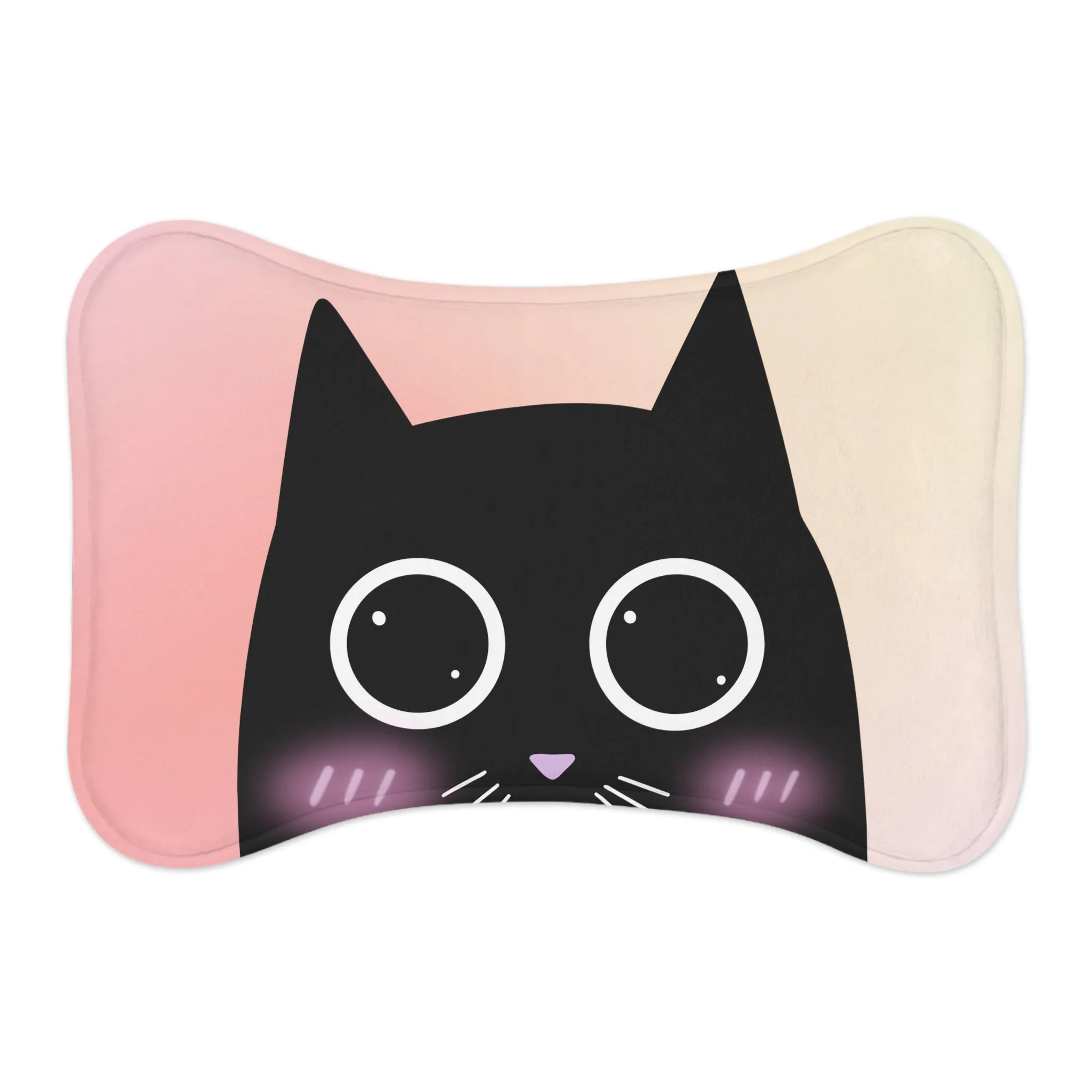 Blushing Cat Cartoon Pet Feeding Mats - 3 Sizes