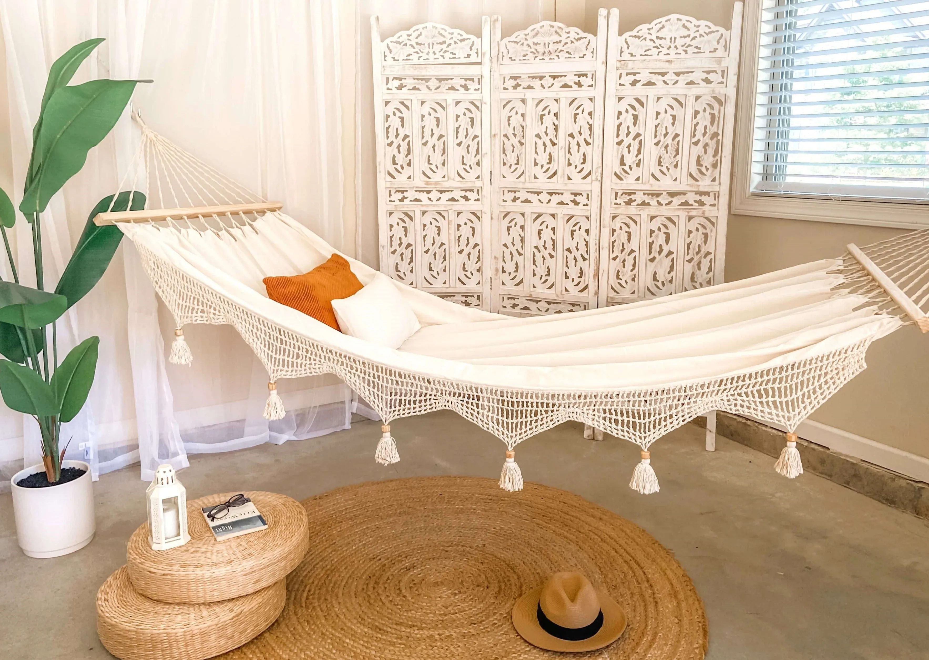 Bohemian Hammock With Wood Spreader Bars | DANIELLA LUX