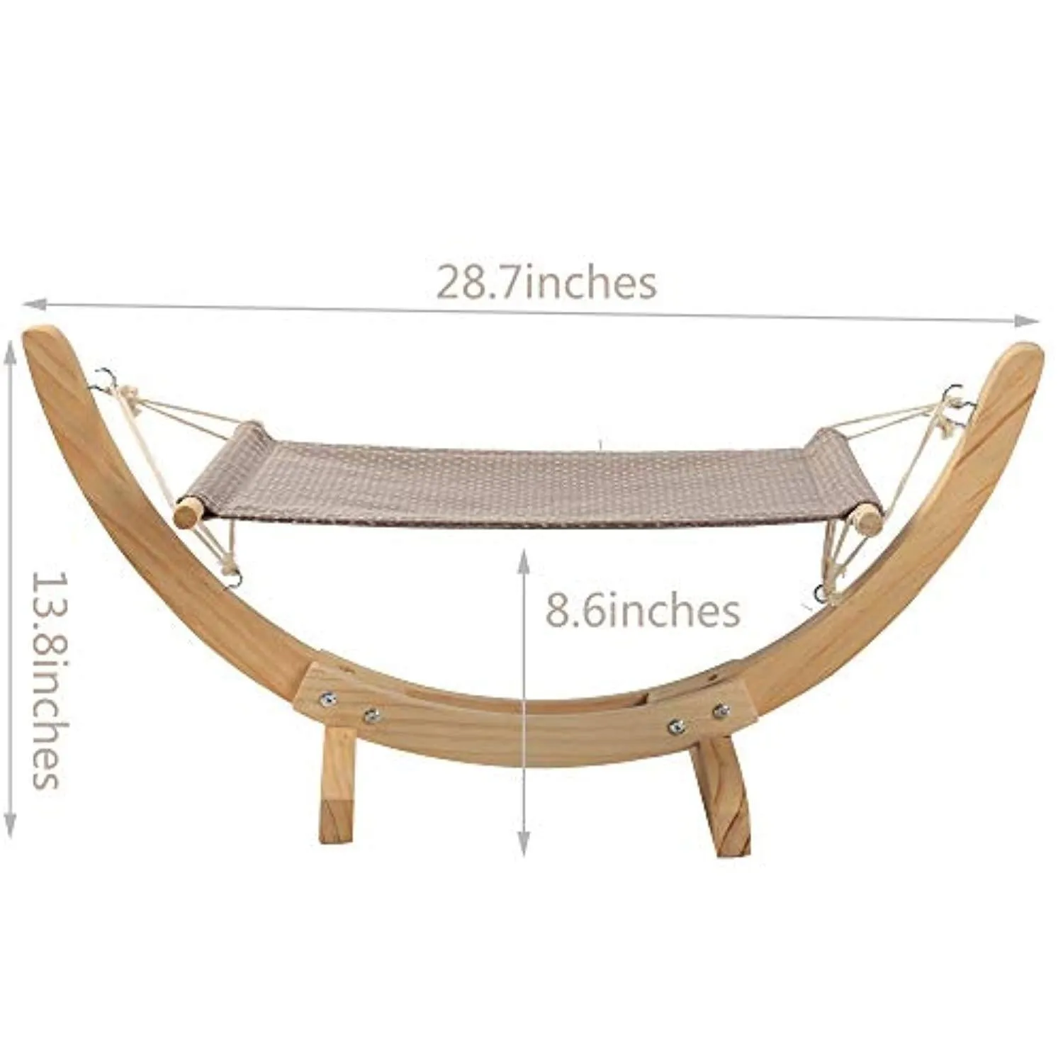 Cat Hammock Bed Wood Comfortable Hanging Lounger for Cats and Small Dogs