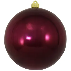 Christmas By Krebs 8" (200mm) Shiny Merlot Red [1 Piece] Solid Commercial Grade Indoor and Outdoor Shatterproof Plastic, UV and Water Resistant Ball Ornament Decorations