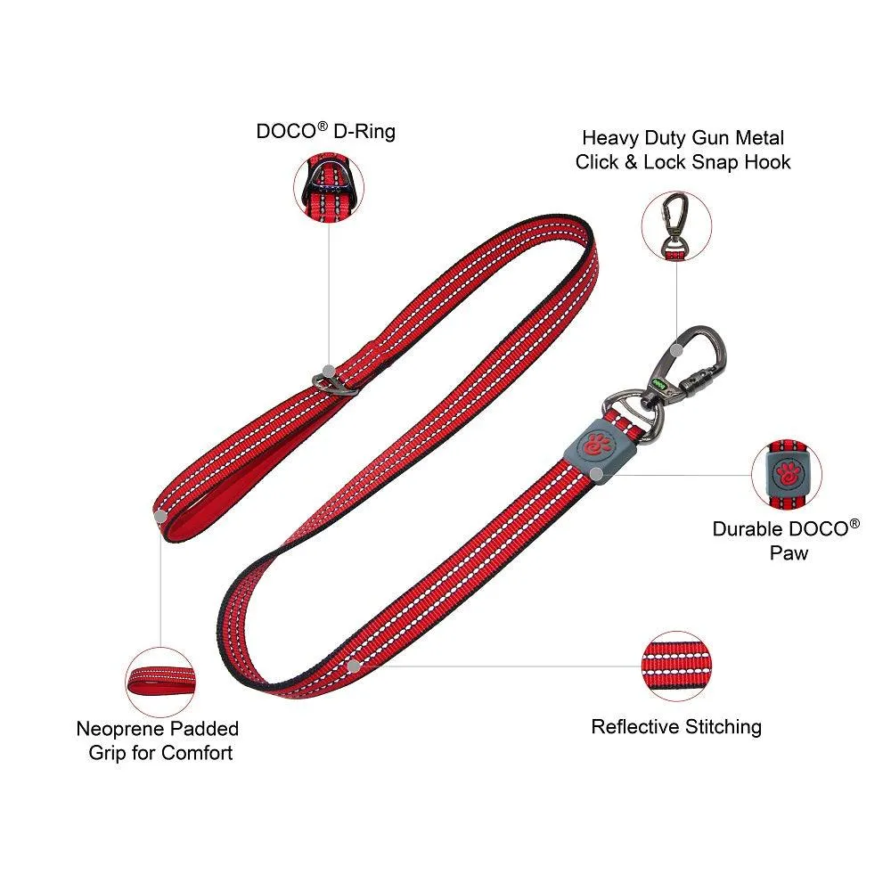 DOCO® VARIO Nylon Dog Leash with Reflective Thread 6ft