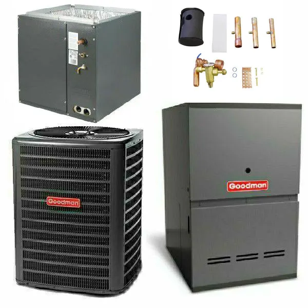 Goodman 1.5 Ton Cooling 15 SEER; 80k BTU Heating; 80% AFUE Gas Electric Air Conditioner System