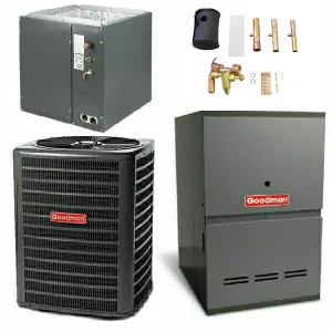 Goodman 1.5 Ton Cooling 15 SEER; 80k BTU Heating; 80% AFUE Gas Electric Air Conditioner System