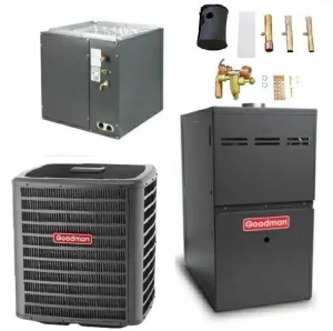 Goodman 2 Ton Cooling 16.5 SEER; 60k BTU Heating; 80% AFUE Gas Electric Air Conditioner System