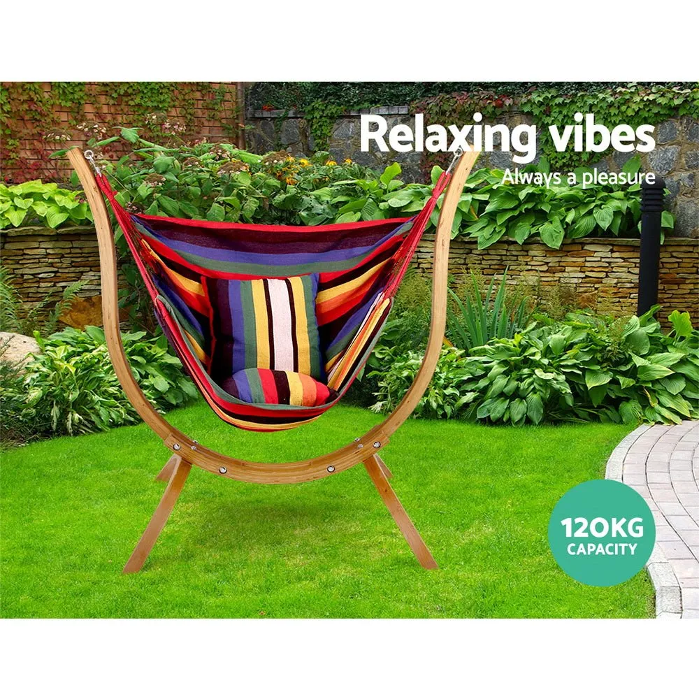 Hammock Chair Timber Outdoor Furniture Camping with Wooden Stand