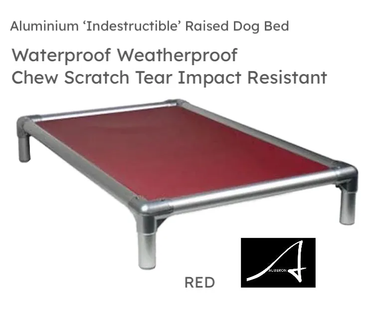 ‘Indestructible’ Aluminium Auberon VetnPro Raised Dog Bed Elevated Commercial Grade PVC Chew Scratch Rip Proof Material