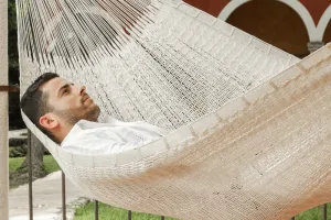 Extra-Large Outdoor Cotton Hammock - Cream Color