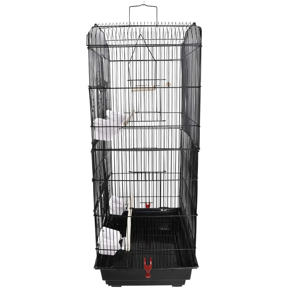 Large Bird Cage 92cm, Wood Perches, Swing, Feeders