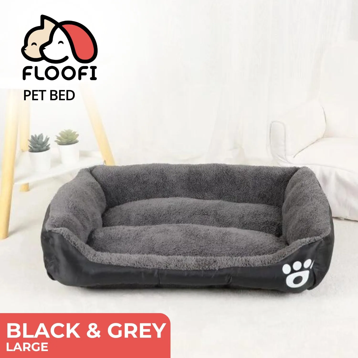 Large Durable Non-Slip Pet Bed with Soft Fleece - FLOOFI