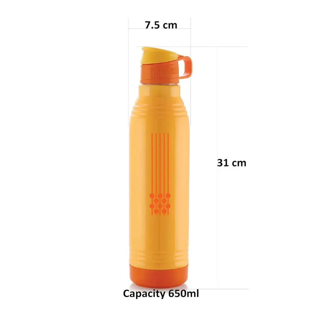 Liza Stainless Steel Smart Insulated Bottle - 650ml Yellow: Perfect for Kids, Home, School