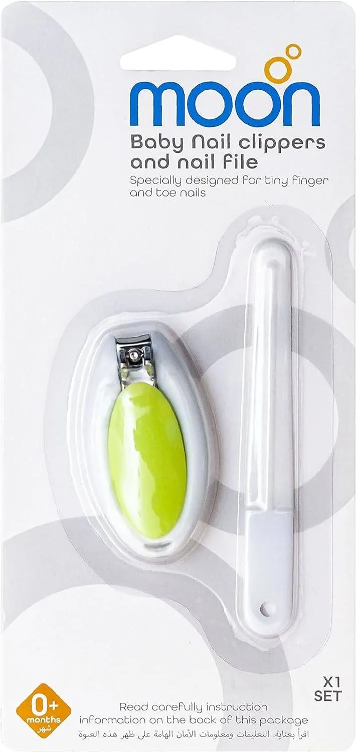 Moon Nail Clipper & File Grooming White & Green