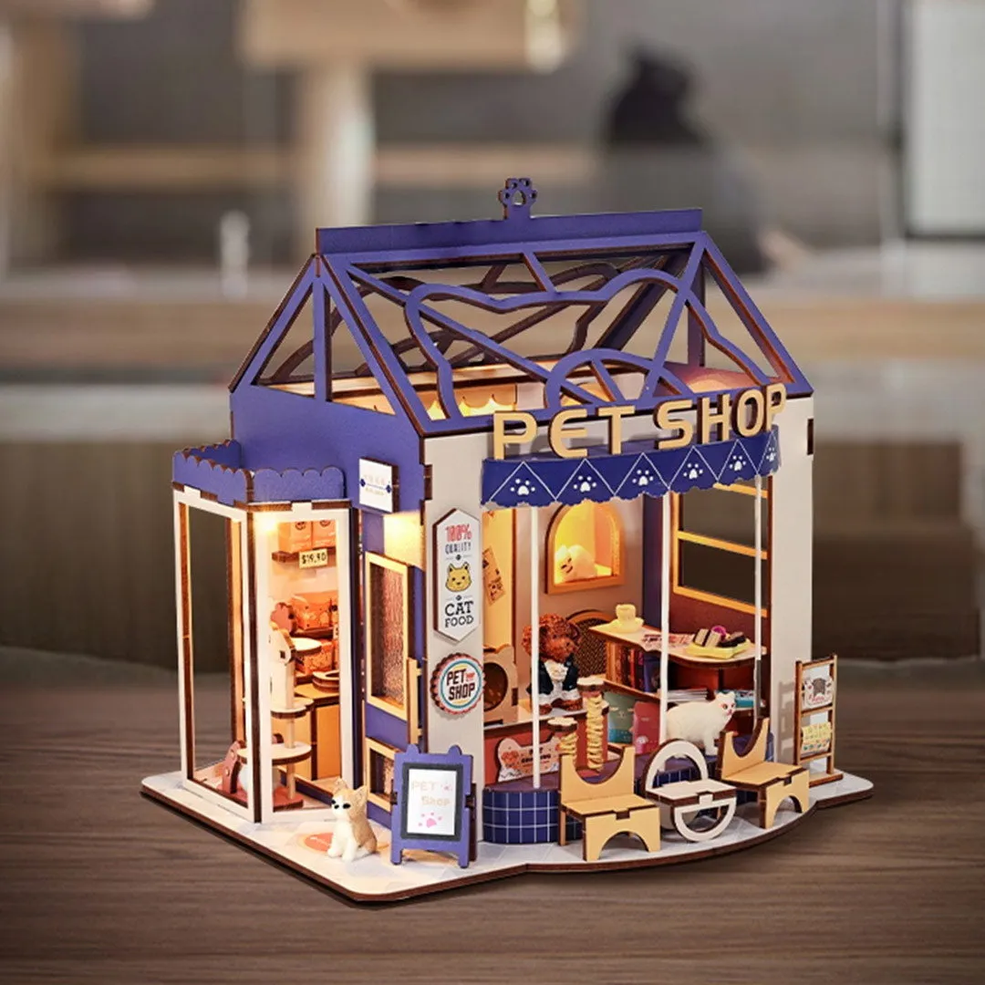 Pet Shop DIY Miniature Dollhouse Kit