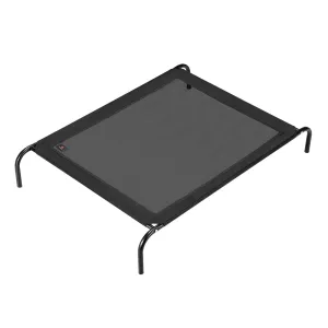 Petzly Cooling Elevated Pet Dog Bed for Large Dog Washable Breathable Mesh Black