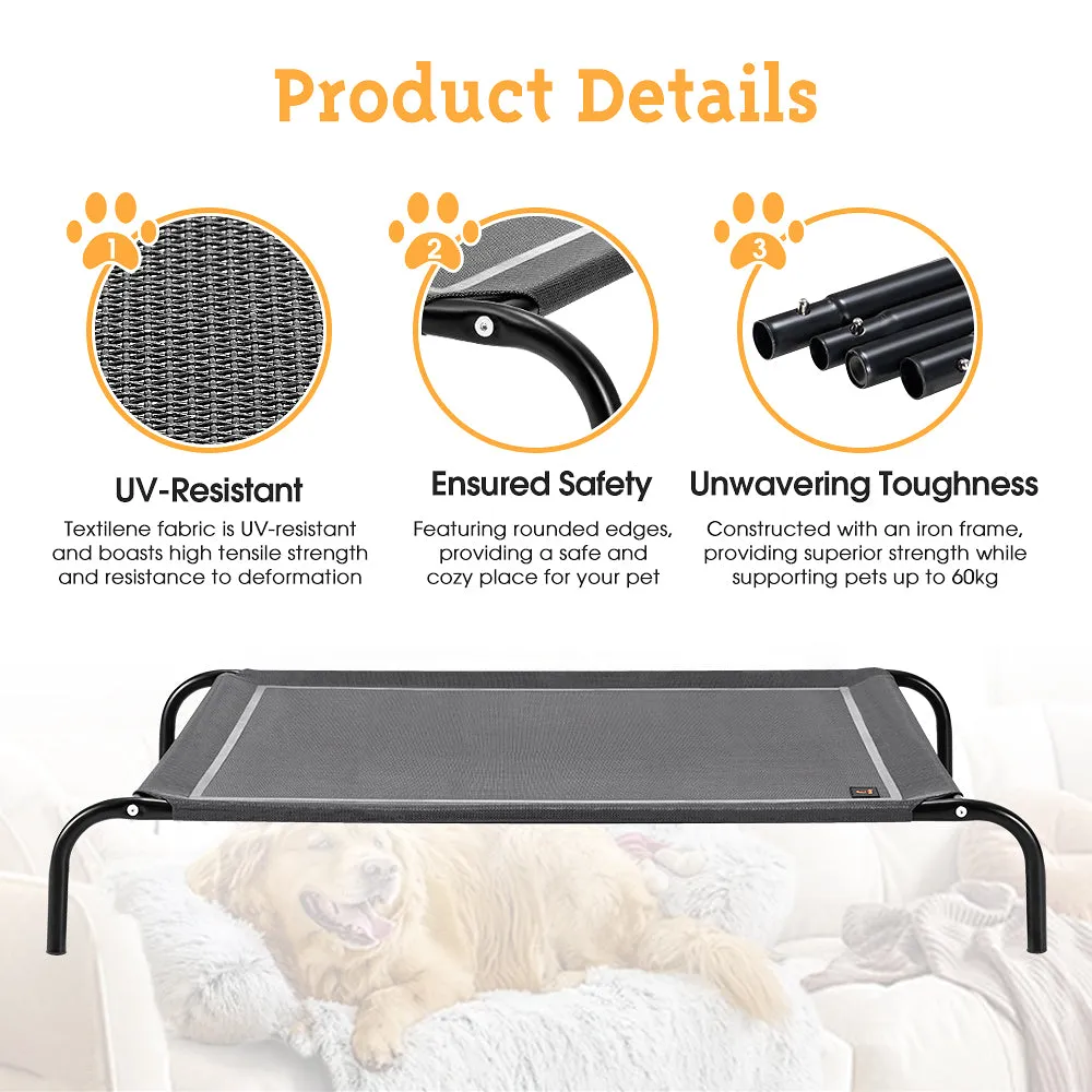 Petzly Cooling Elevated Pet Dog Bed for Large Dog Washable Breathable Mesh