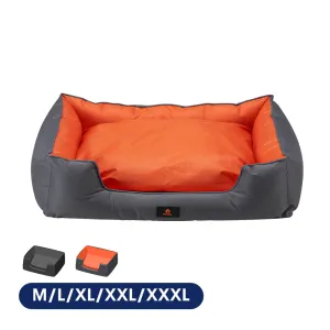 Petzly M/L/XL/XXL/XXXL Waterproof Pet Dog Bed Sofa Black/Grey&Orange