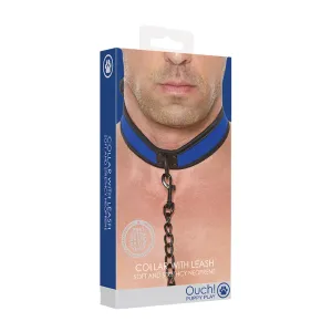 Puppy Play Neoprene Collar With Leash Bl