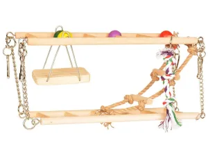 Wooden Suspension Bridge With Swing 27X16X10Cm