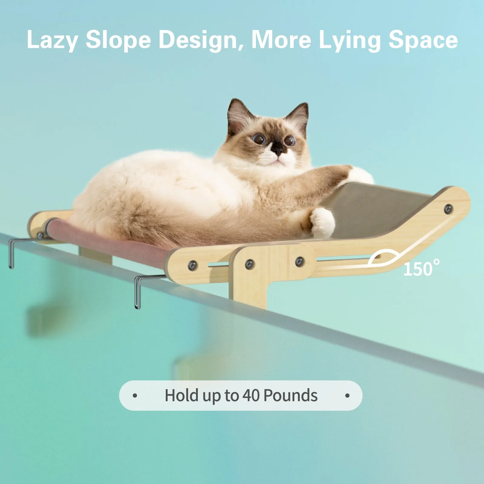 Wooden Window Cat Hanging Bed