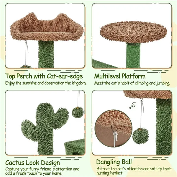 Yaheetech 54.5″ H Cactus Cat Tree